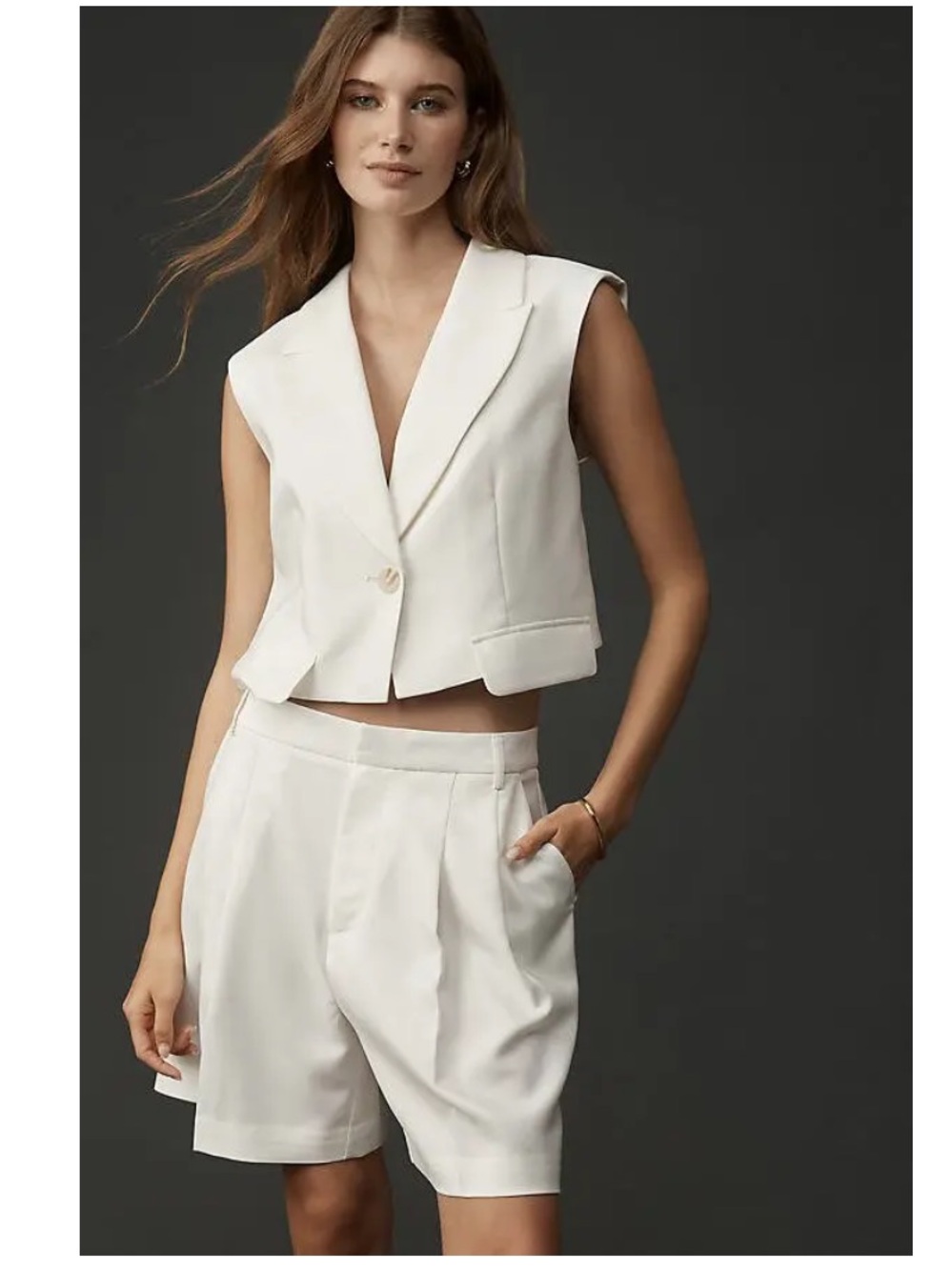 NWT ANTHROPOLOGY Maeve Tailored Crop Top - Picture 4 of 5